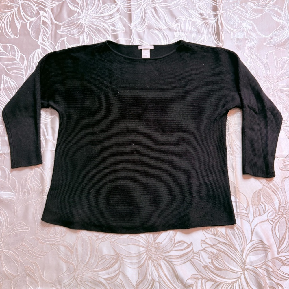📣ANY 3 @ $33 - $6.99 ship📣 H&M Dark Blue (almost Black) Crew Neck Ribbed Sweater